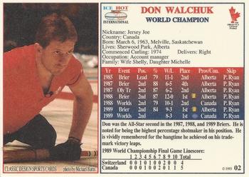 1993 Ice Hot International #2 Don Walchuk Back
